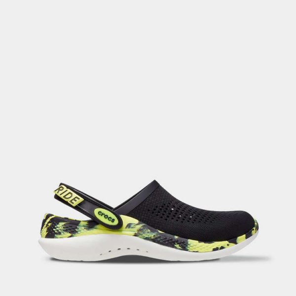 Crocs LiteRide 360 Clog Black/Citrus Marbled арт. 206708 / Крокс Лайтрайд 360 Сабо
