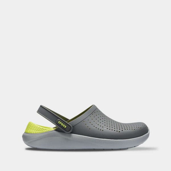 Купити Crocs LiteRide Grey LightGreen 204592 - оригінальні крокси лайтрайд в сірому кольорі