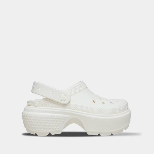Crocs Stomp Clog White арт. 209347 / Крокс Стомп на платформі Сабо