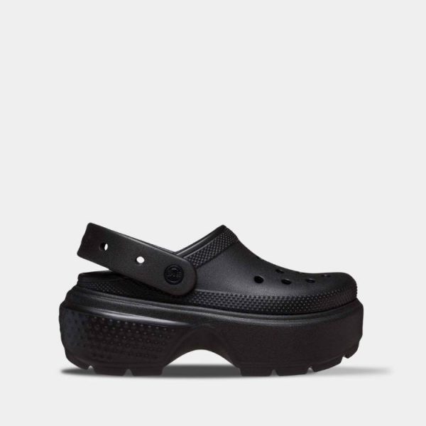 Crocs Stomp Clog Black арт. 209347 / Крокс Стомп на платформі Сабо